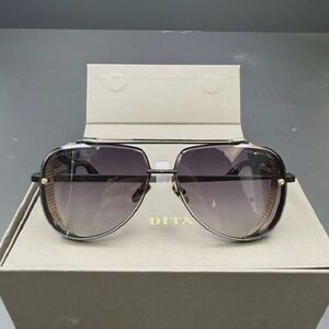 DITA Gold and Black Aviator Sunglasses